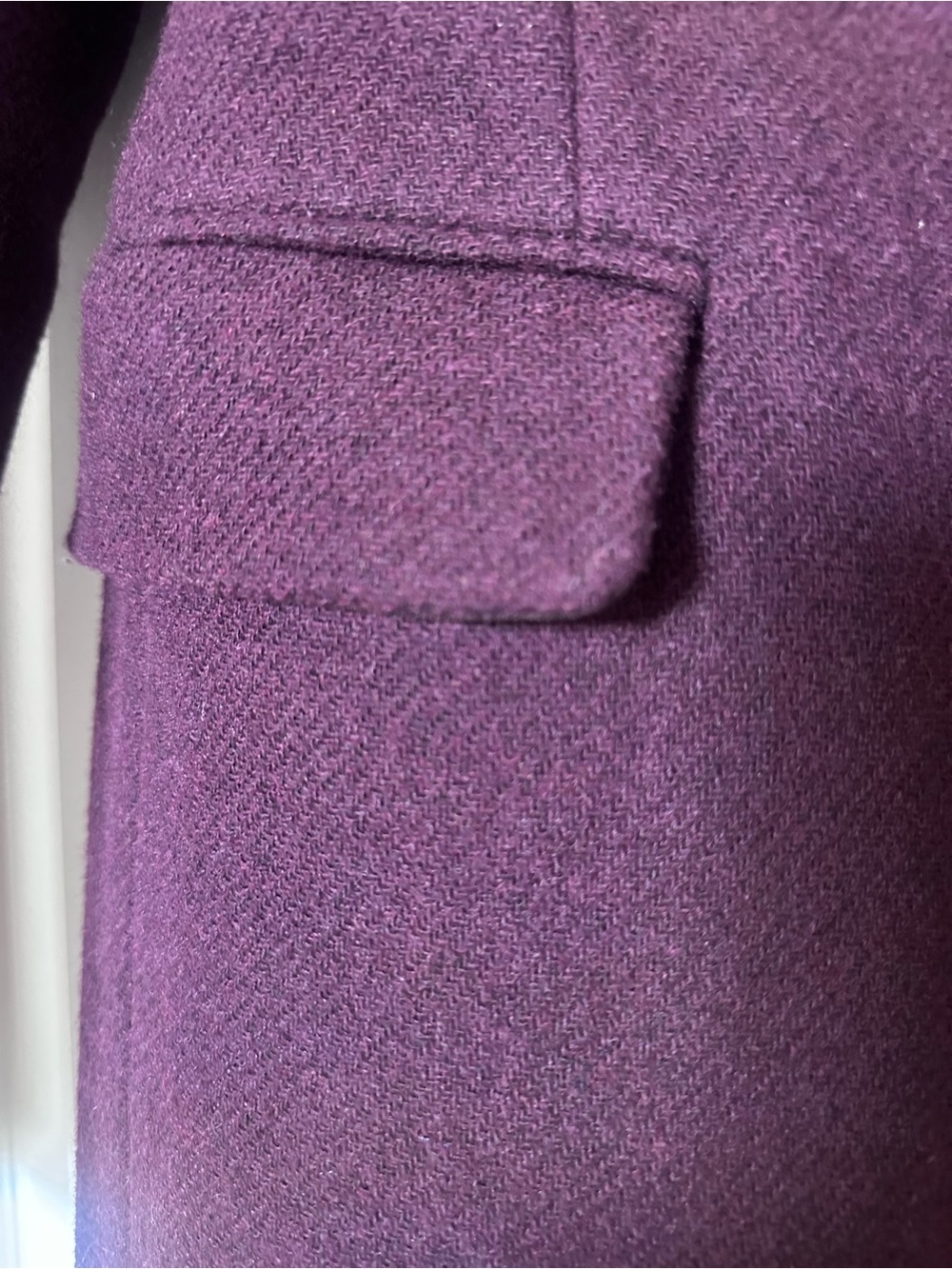 Helsa Italian Wool Blend Topcoat in Burgundy - Picture 8 of 9
